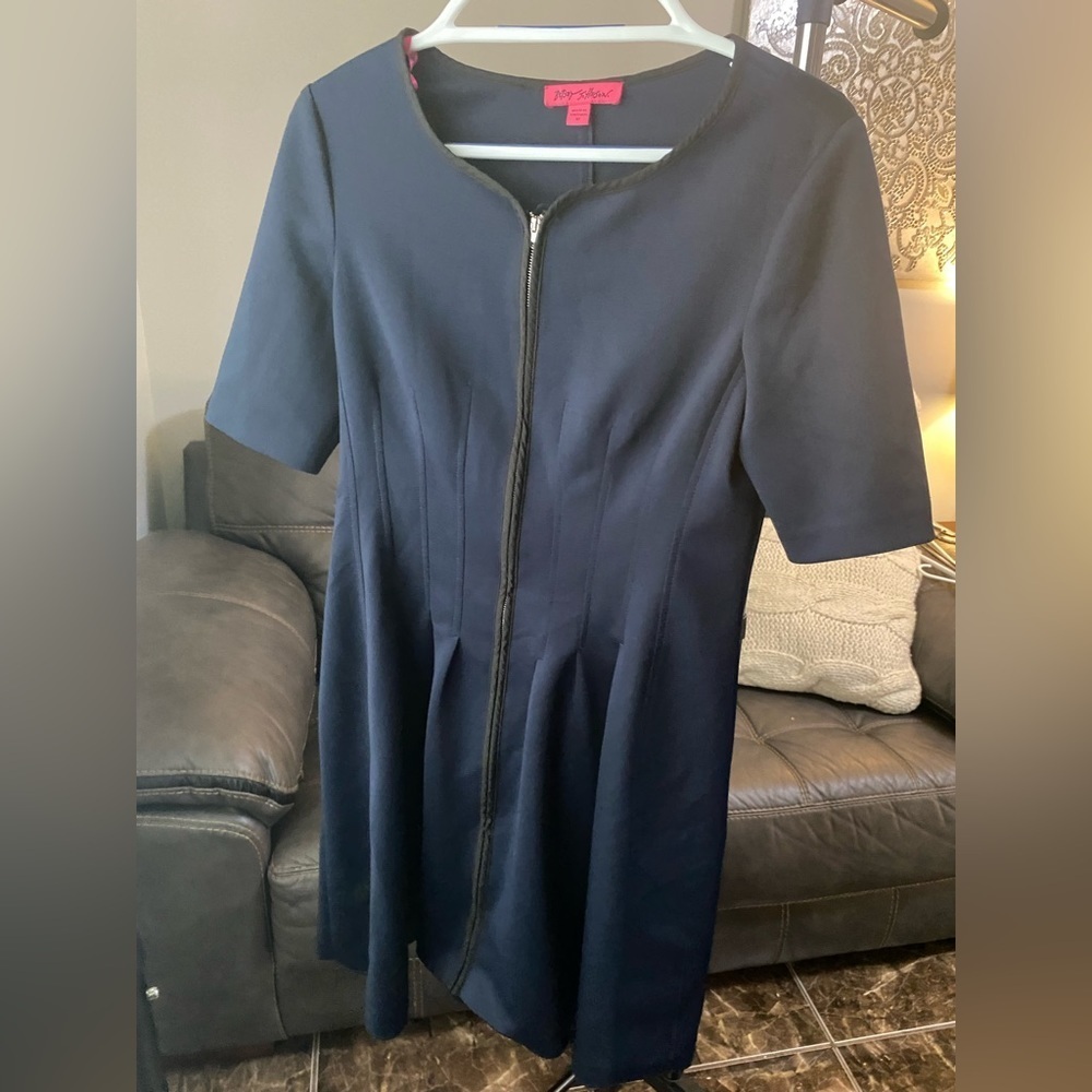 Betsey Zip-Front Fit-and-Flare Dress, Size 10 - Picture 7 of 12